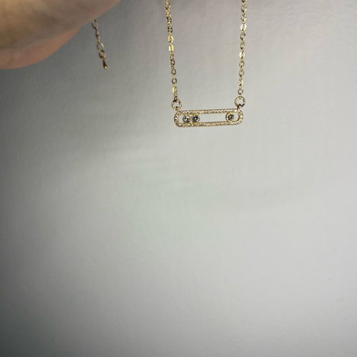 925 necklace with zirconia new, gold color