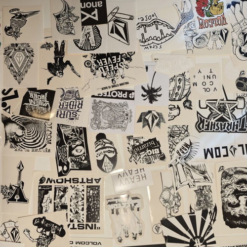Skate and music stickers collection, new, over 400 pieces
