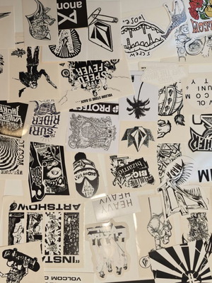 Skate and music stickers collection, new, over 400 pieces