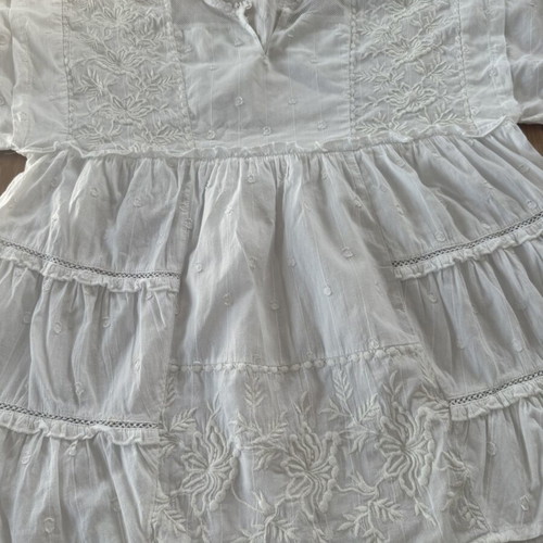 Boho romantic blouse Zara cotton with floral embroidery like new, size S