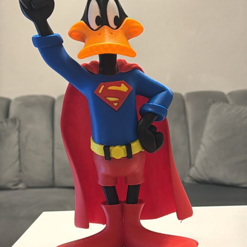 Duffy Duck Superman 3D figure like new, 30 cm plastic