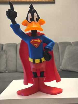 Duffy Duck Superman 3D figure like new, 30 cm plastic