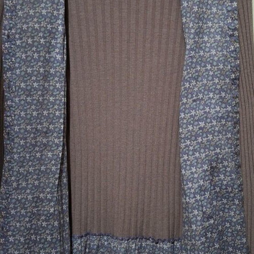 Jacket shirt used with floral shirt, double zipper, beige and turquoise