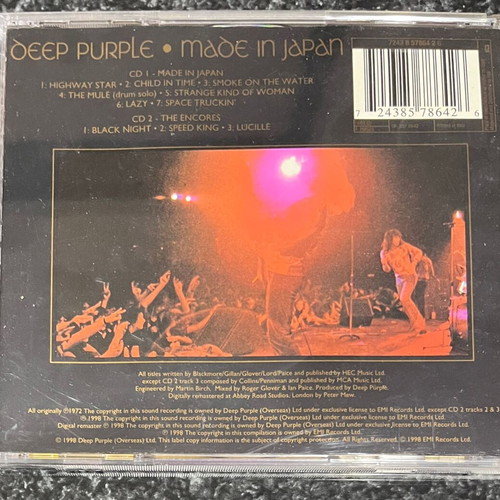 Deep Purple In Rock CD like new, rock genre