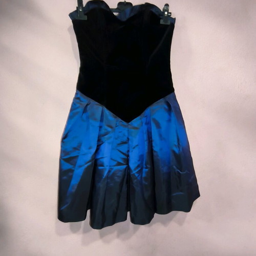 Vintage strapless dress Tzivani Athens velvet and taffeta like new