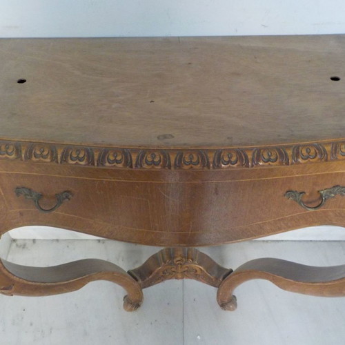 Entrance furniture with oval mirror, handmade, solid cherry wood