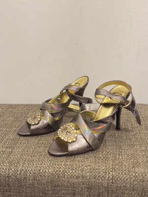 Just Cavalli sandals new, size 37, leather with rhinestones