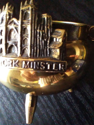 York Minster Decorative Metal Cauldron used, vintage souvenir
