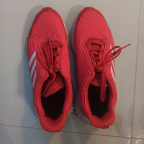 Adidas red athletic shoes like new, size 38.5-39