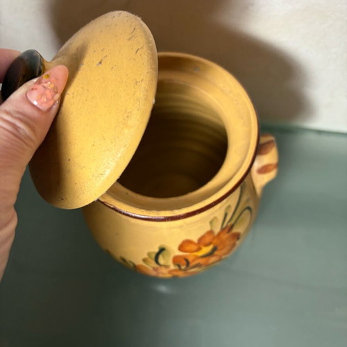 Ceramic vase hand-painted used, vintage