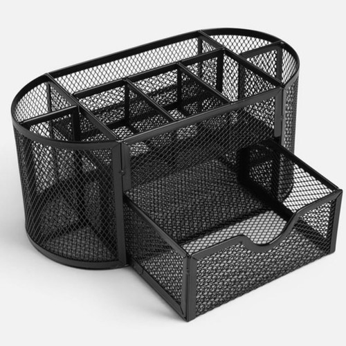 Metal Mesh Desk Organizer with 9 Compartments, New