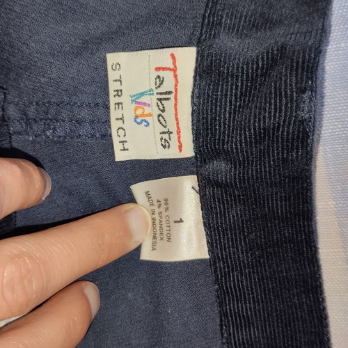 Talbots blue corduroy velvet pants used, size S