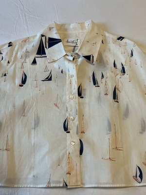 Hemithea Crop Shirt, One Size, white and blue, 100% cotton