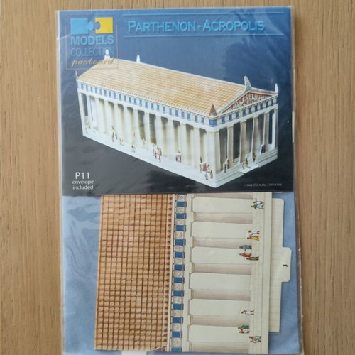 3D Paper Model Parthenon Postcard