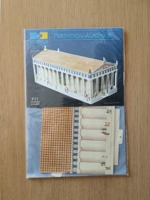 3D Paper Model Parthenon Postcard