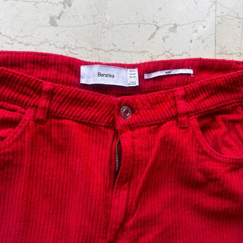 Red corduroy pants Bershka like new, size 40