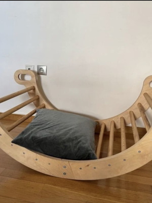 Wooden climbing arch like new, natural pine wood