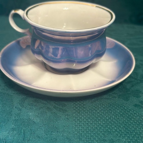 Korosten Russian Coffee Set Rainbow New Fine Porcelain