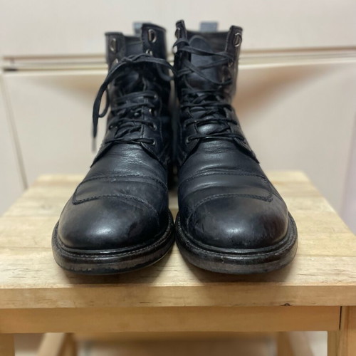 Men's leather boots size 44 used, black