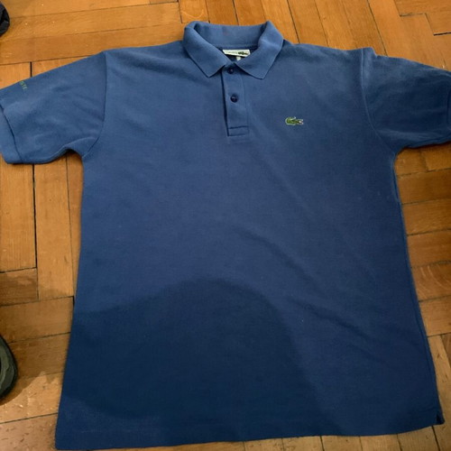 Lacoste polo shirt medium blue, made in France, 90s
