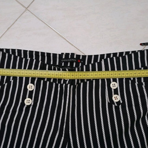 Capri pants striped used, plus size XXL-XXXL, black-white