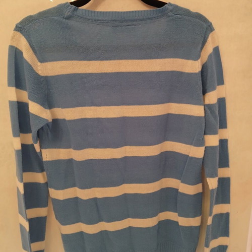 Janina Blue Striped Sweater M/38 like new