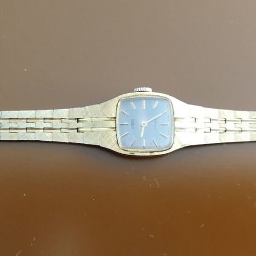 Vinca women's wristwatch used, gold-plated, mechanical, 17 rubis