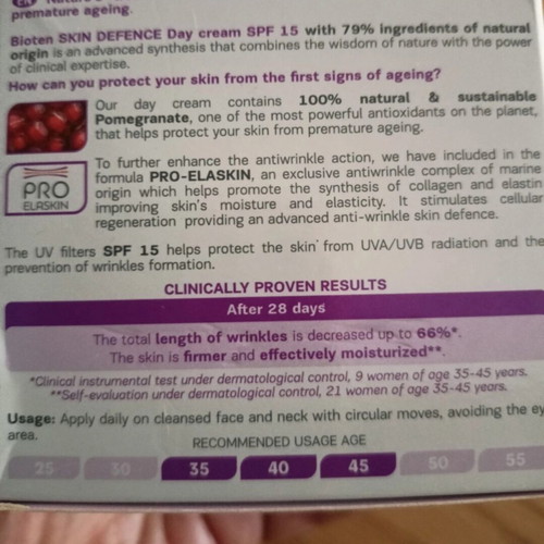 Bioten Skin Defence 35+ Day Cream with Pomegranate and SPF 15