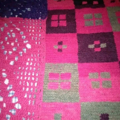Handmade knitted wool blanket like new, 1.75×1.25 m
