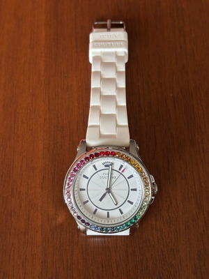 Juicy Couture women's watch white, silicone, 37mm, rhinestones, like new
