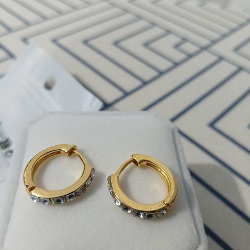 Minimalist women's earrings gold plated in luxury gift box new
