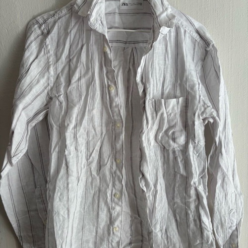 Zara linen striped shirt like new, size S, white