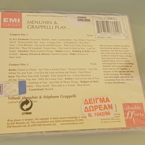 Menuhin & Grappelli Play 2CD jazz new