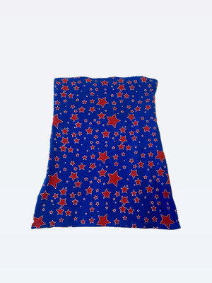 Strables cotton top with bold pattern like new, size M-L, blue multicolor