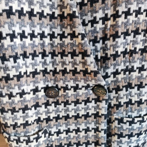 Vintage checked jacket large with shoulder pads handmade like new, gray brown