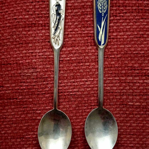 Metal spoons used, set of 2, 11 cm length