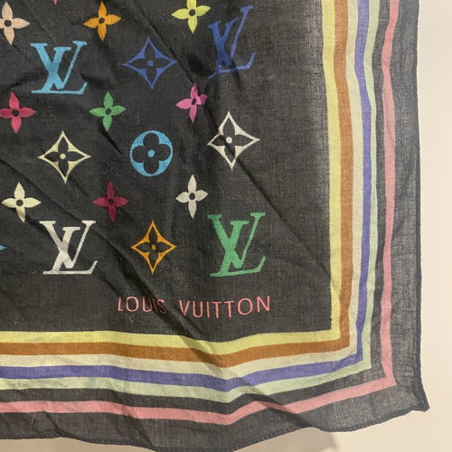 Louis Vuitton Monogram Multicolore Scarf 100% Cotton like new
