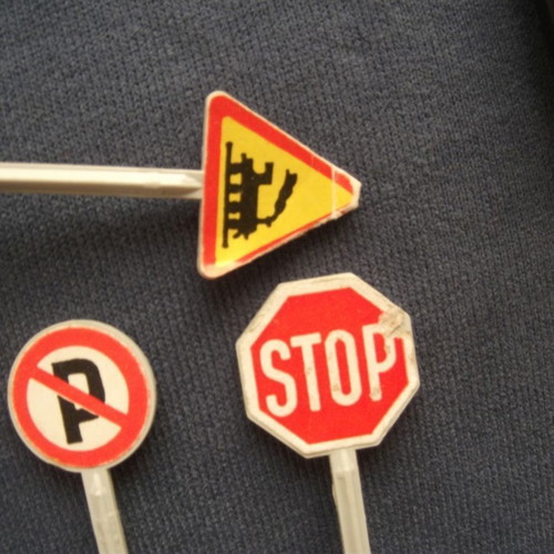Joy Toy set used, includes cars and traffic signs
