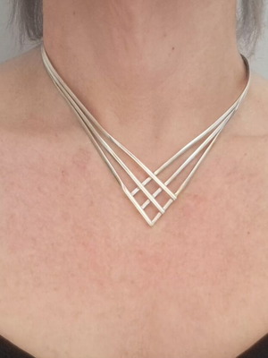 Statement Ασημένιο Choker 925 χειροποίητο, σαν καινούργιο