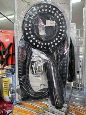 Shower phone with black matte cable new, stainless steel