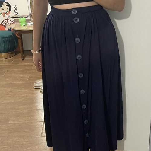 Helmi midi skirt new, navy blue with front buttons
