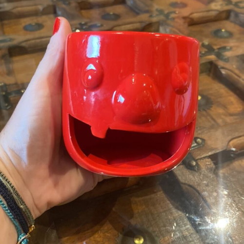 Cup red funny used for tea