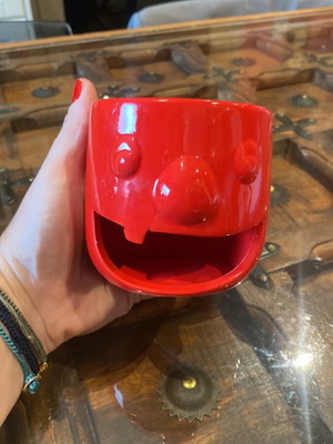 Cup red funny used for tea