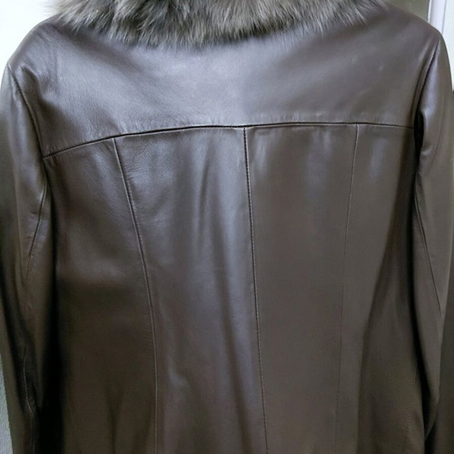 Daily Paper leather jacket with detachable fur, like new, gray