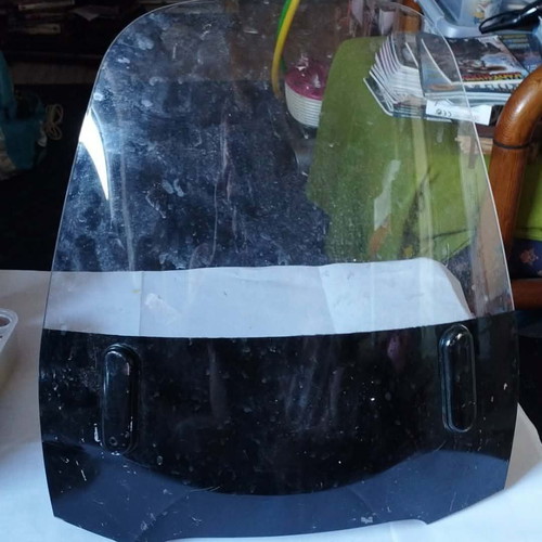 Falcon motorcycle windshield used with black base and logo