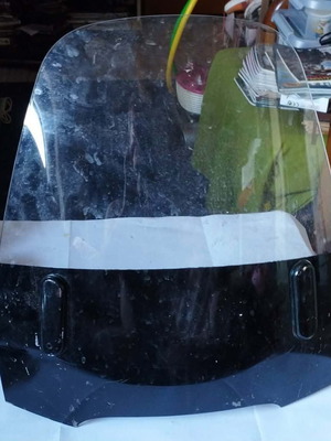 Falcon motorcycle windshield used with black base and logo