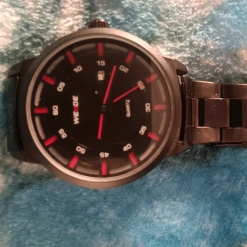 Weide wristwatch with black metal bracelet like new
