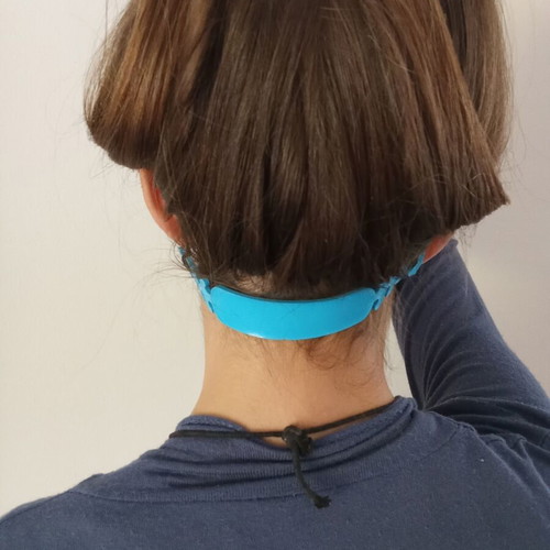 Mask extension new, blue, plastic protective accessory