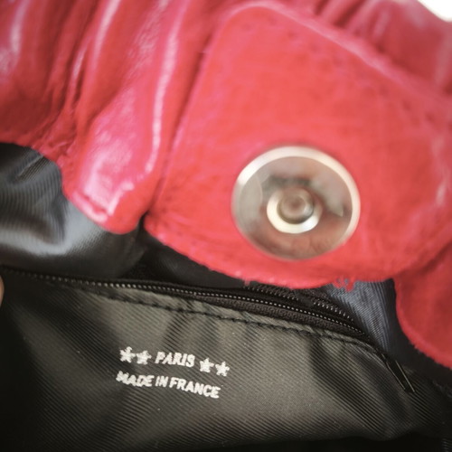 Vintage leather shoulder bag red, made in Paris, new