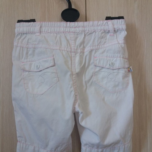 Chicco summer pants white with pink details, new, size 74